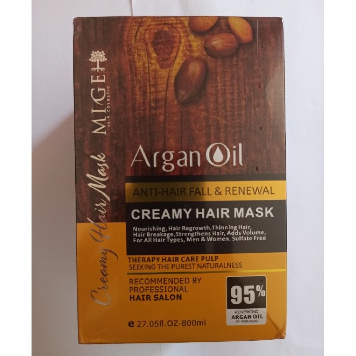 قیمت ، خرید و طرز استفاده ماسک میگ Mige بدون سولفات حاوی روغن آرگان Argan Oil حجم 800 میل اصل ایتالیا